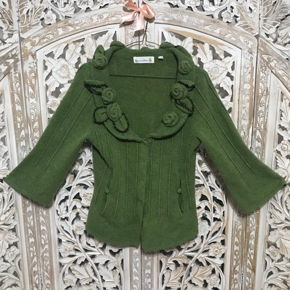 Charlie & Robin Wool Flower Cardigan